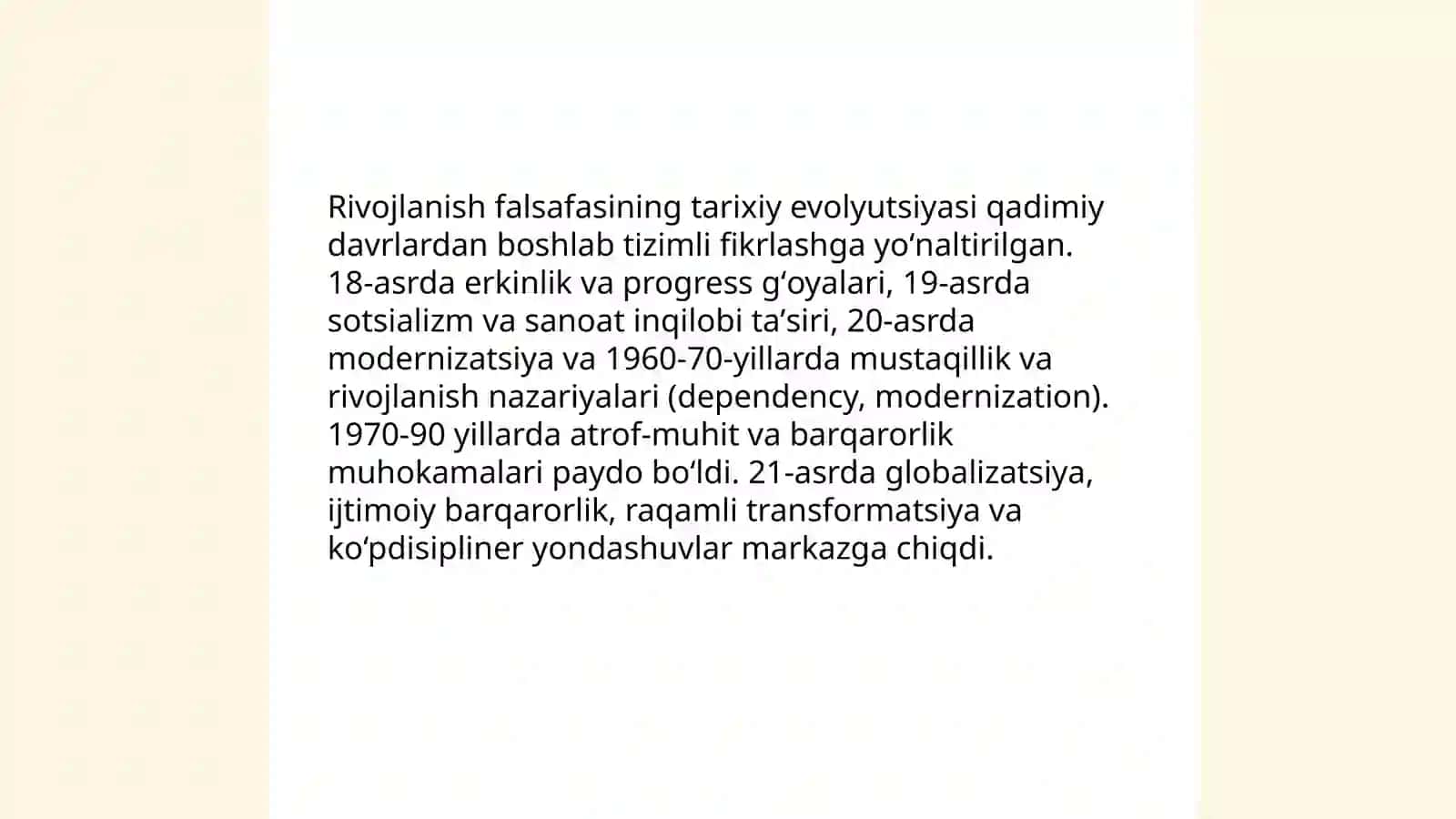 Rivojlanish falsafasi 4
