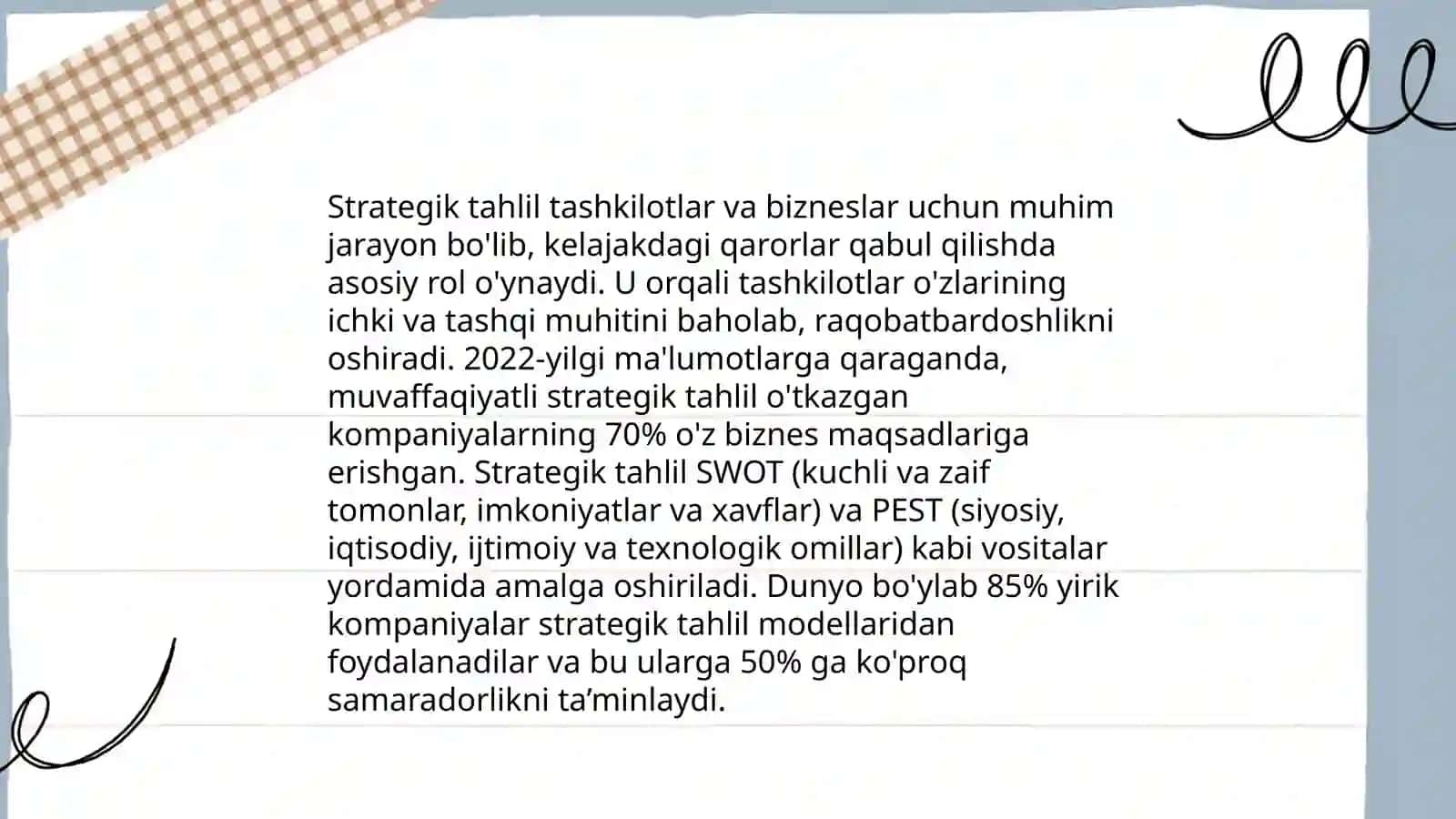 Strategik boshqarish jarayonining ta'rifi 4