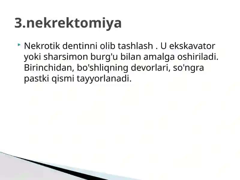 Kariyes bo'shlig'ining ochilishi 4