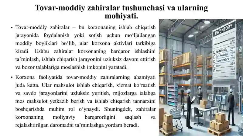 Tovar moddiy zahiralar hisobi 4