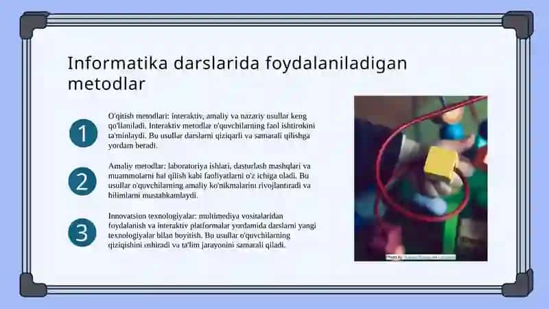 Informatika va AT fanining o'qitish mazmuni 4