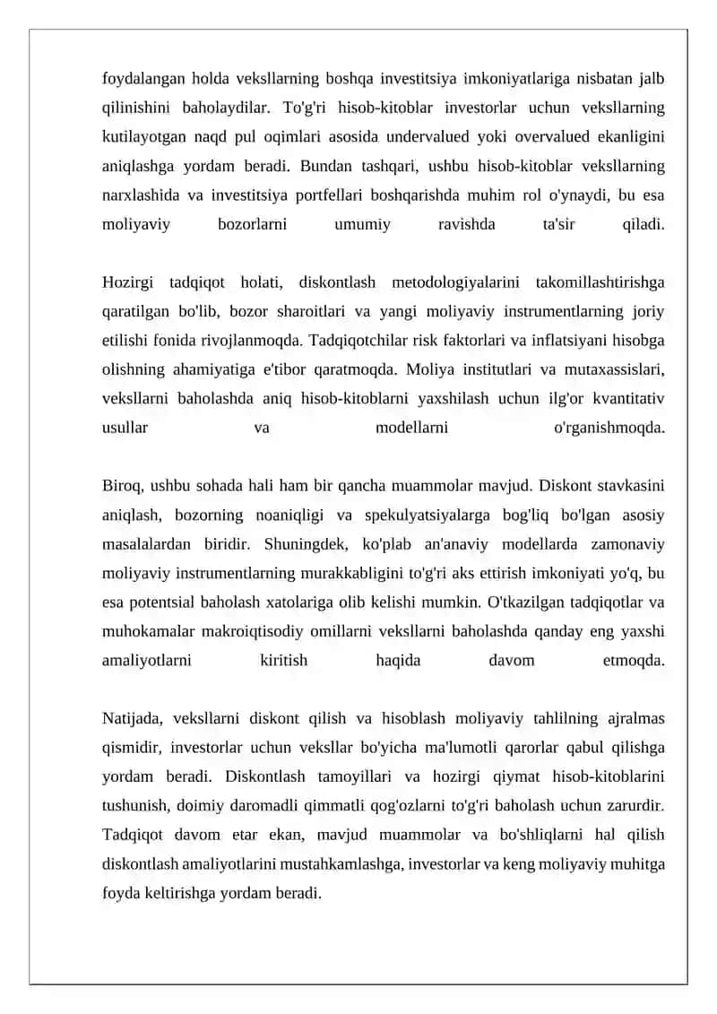 Veksllarni diskont qilish va hisoblash 4