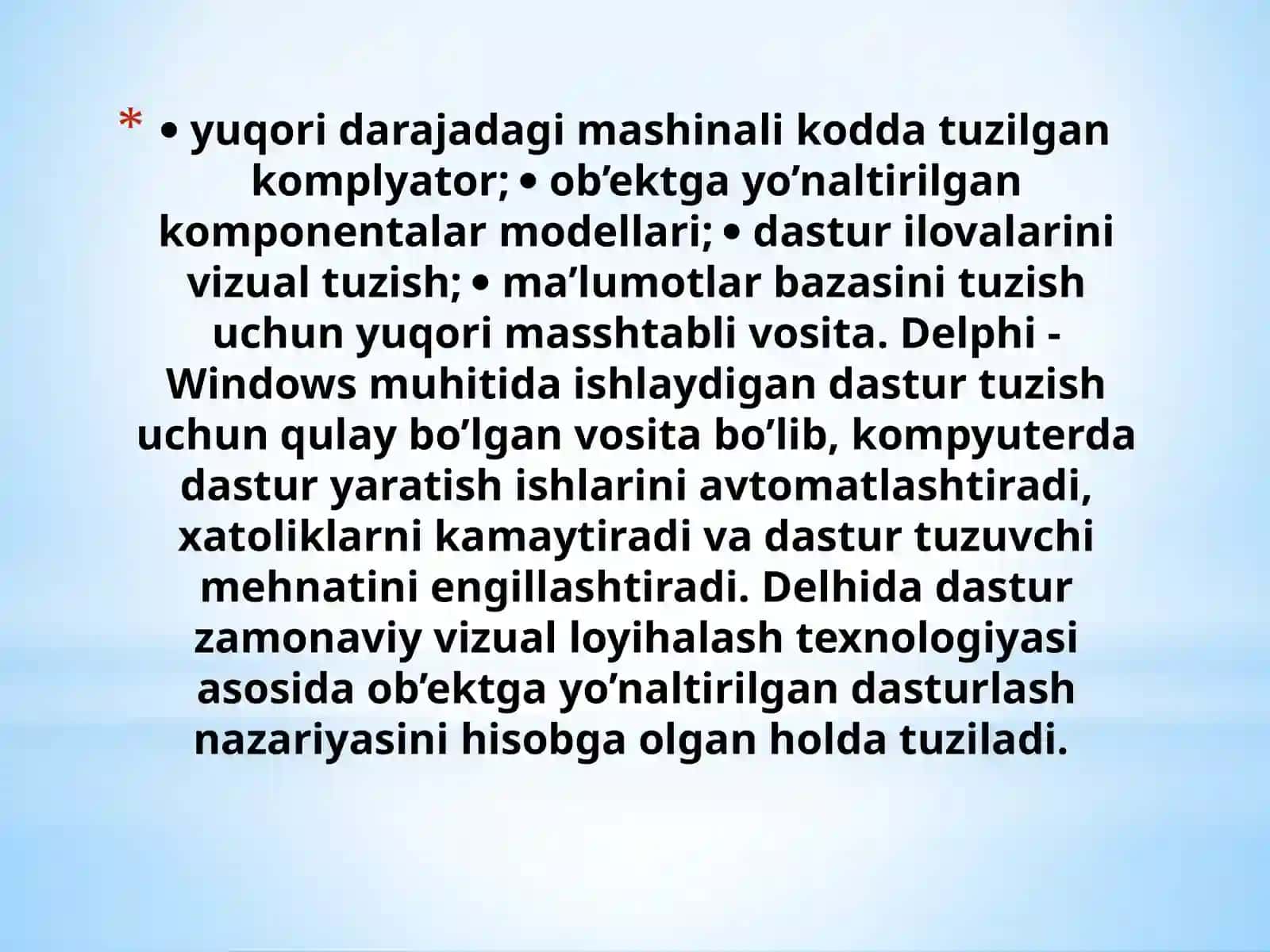 Delphi dasturlari. Loyiha va modul 4