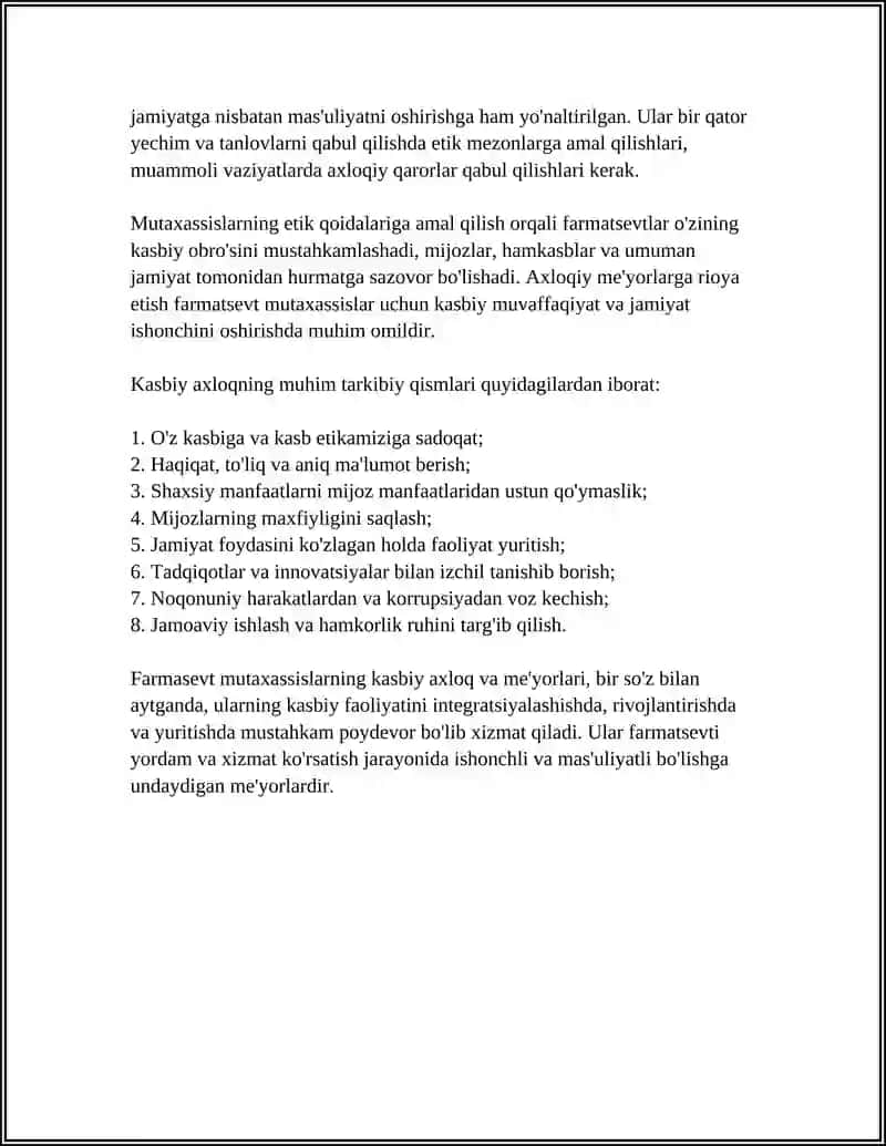 FARMASEVT MUTAXASISLARNI ETIKASI 4