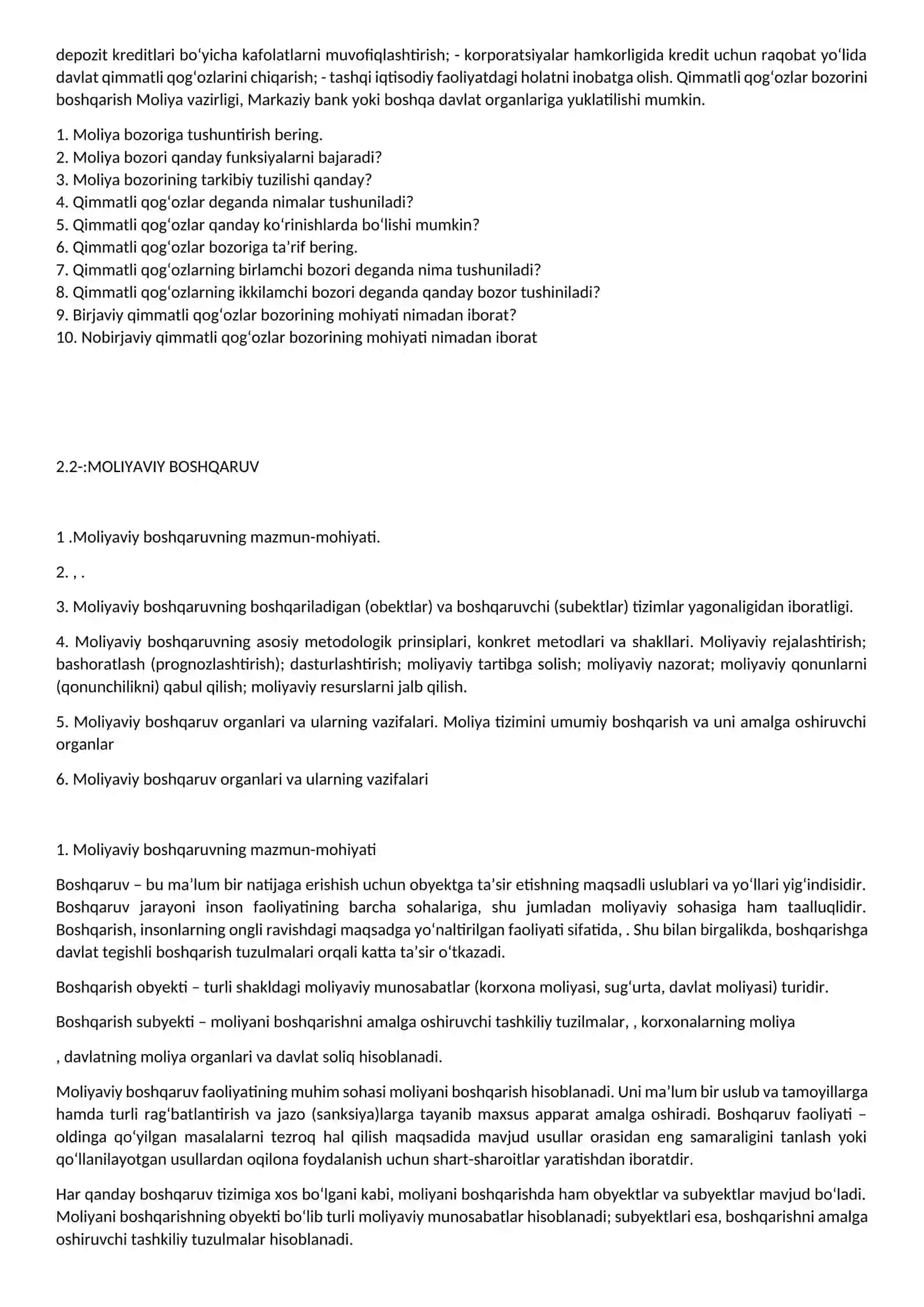 MOLIYA BOZORI VA INSTRUMENTLARI 4