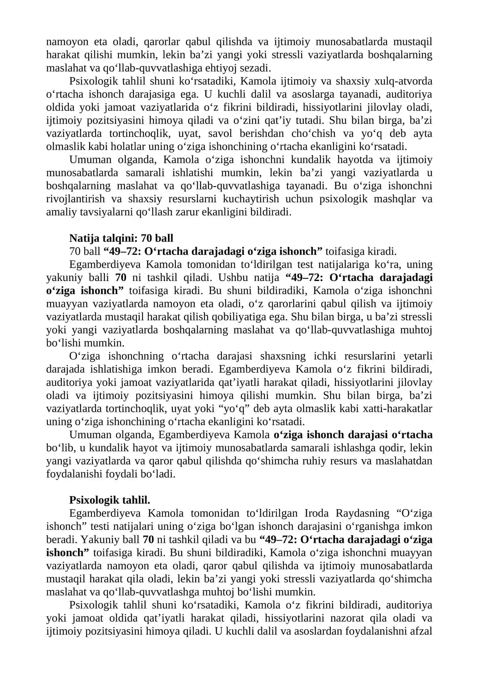 Sport psixologiyasi fanidan MUSTAQIL ISHI 4