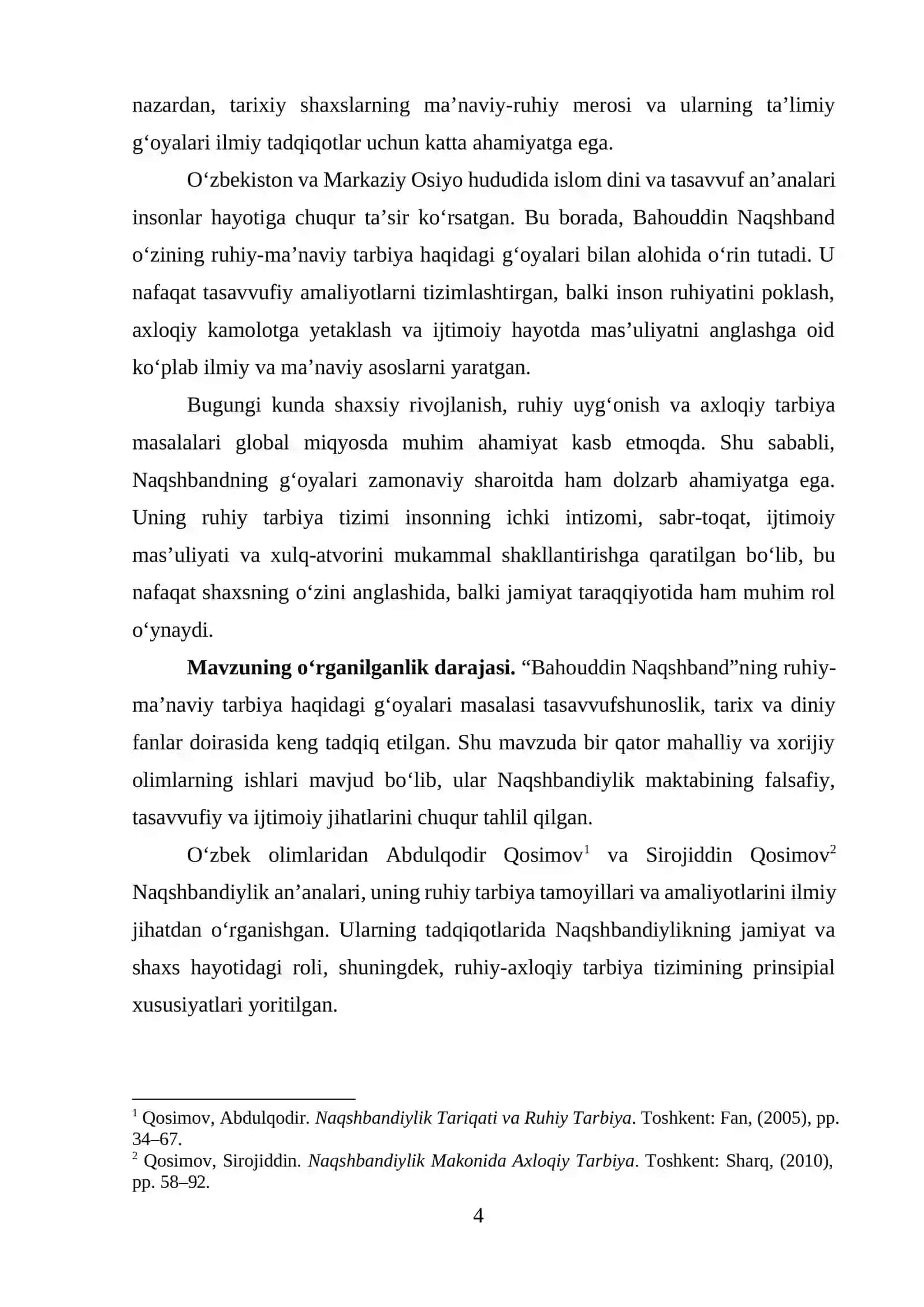 Bahouddin Naqshbandning ruhiy maʼnaviy tarbiya haqidagi gʻoyalari 4