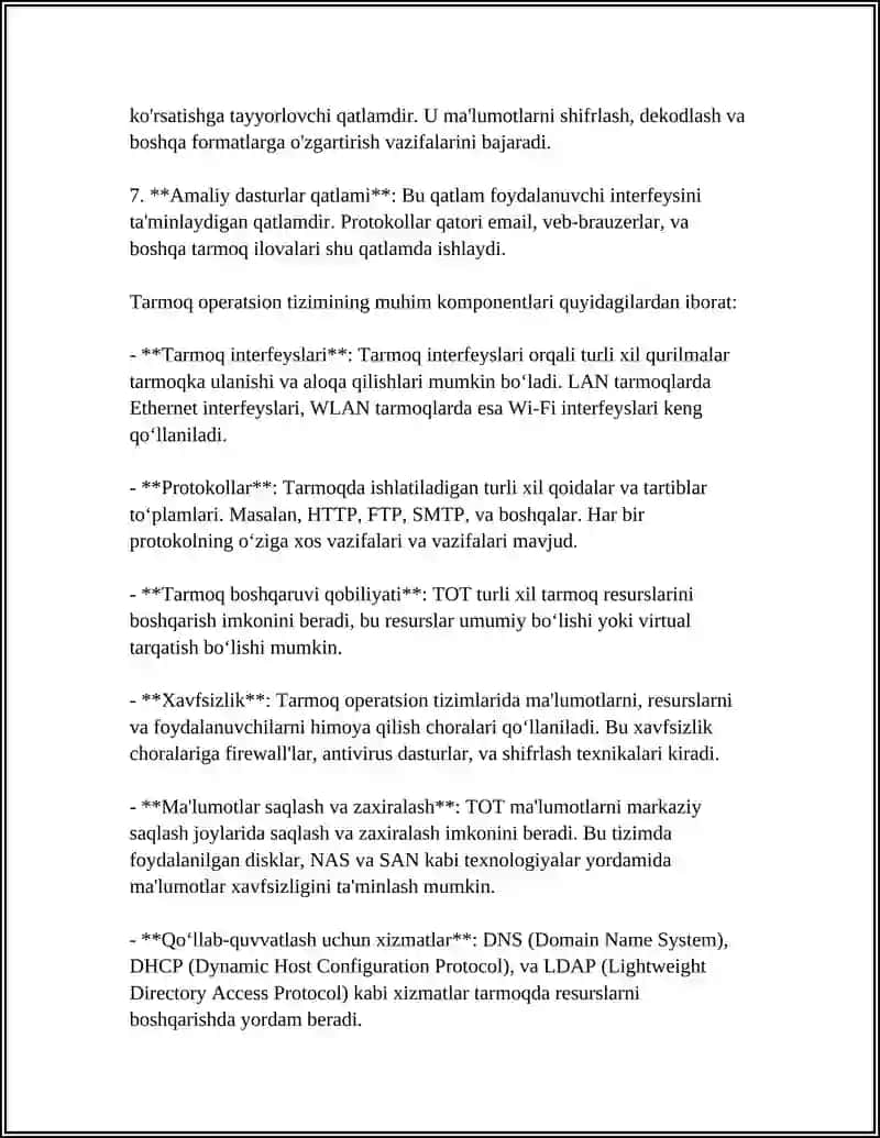 Tarmoq operatsion tizimida ishlash 4
