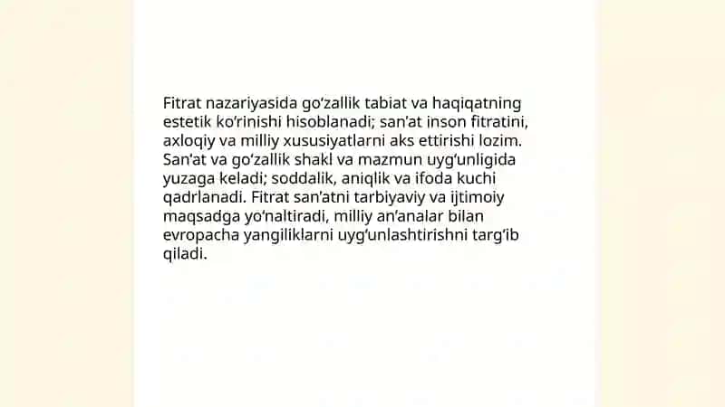 Fitratning adabiyot qoidalari asaridagi estetik qarashlar 4