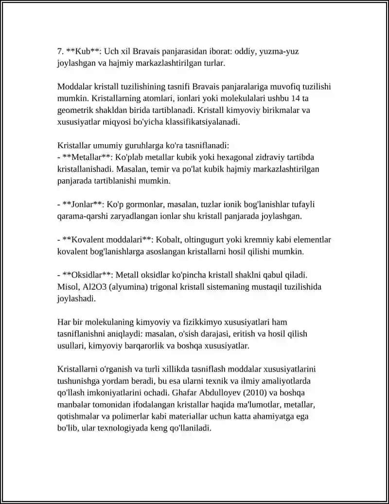 MODALARNING KRISTALL TUZULISHI 4