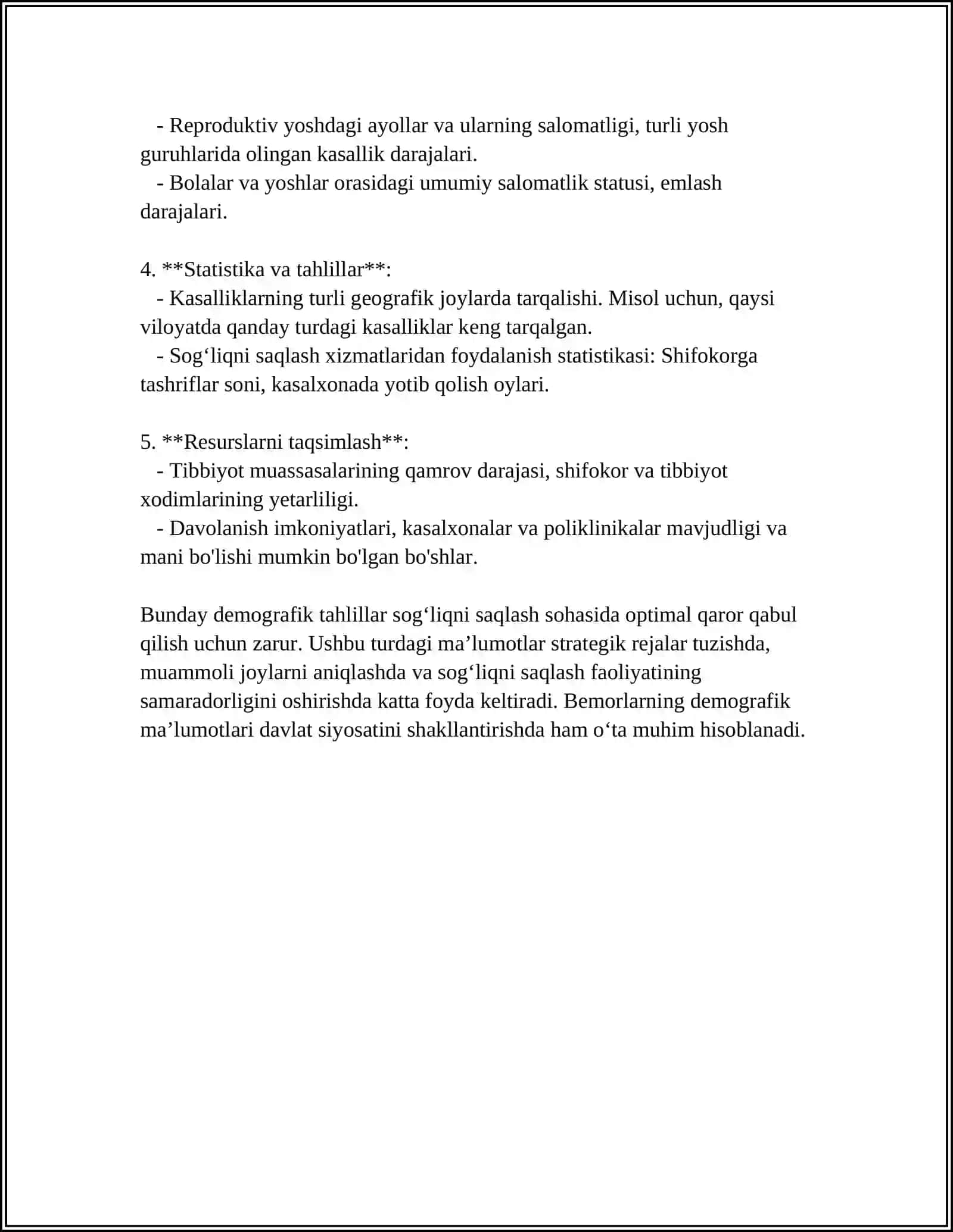 EGZELDA TIBBIYOTGA OID JADVAL YARATISH 4