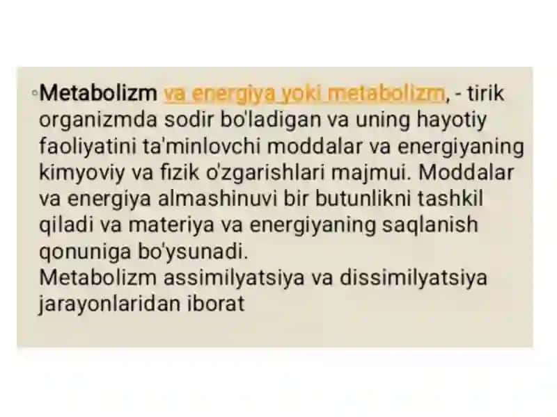 Metabolizm va Energiya 4