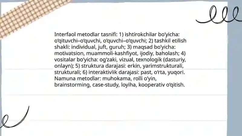 Interfaol metodlar va ularni qo'llash mahorati 4