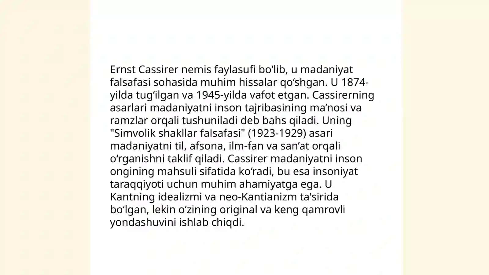 Ernst Kassirer va simvolik ong 4