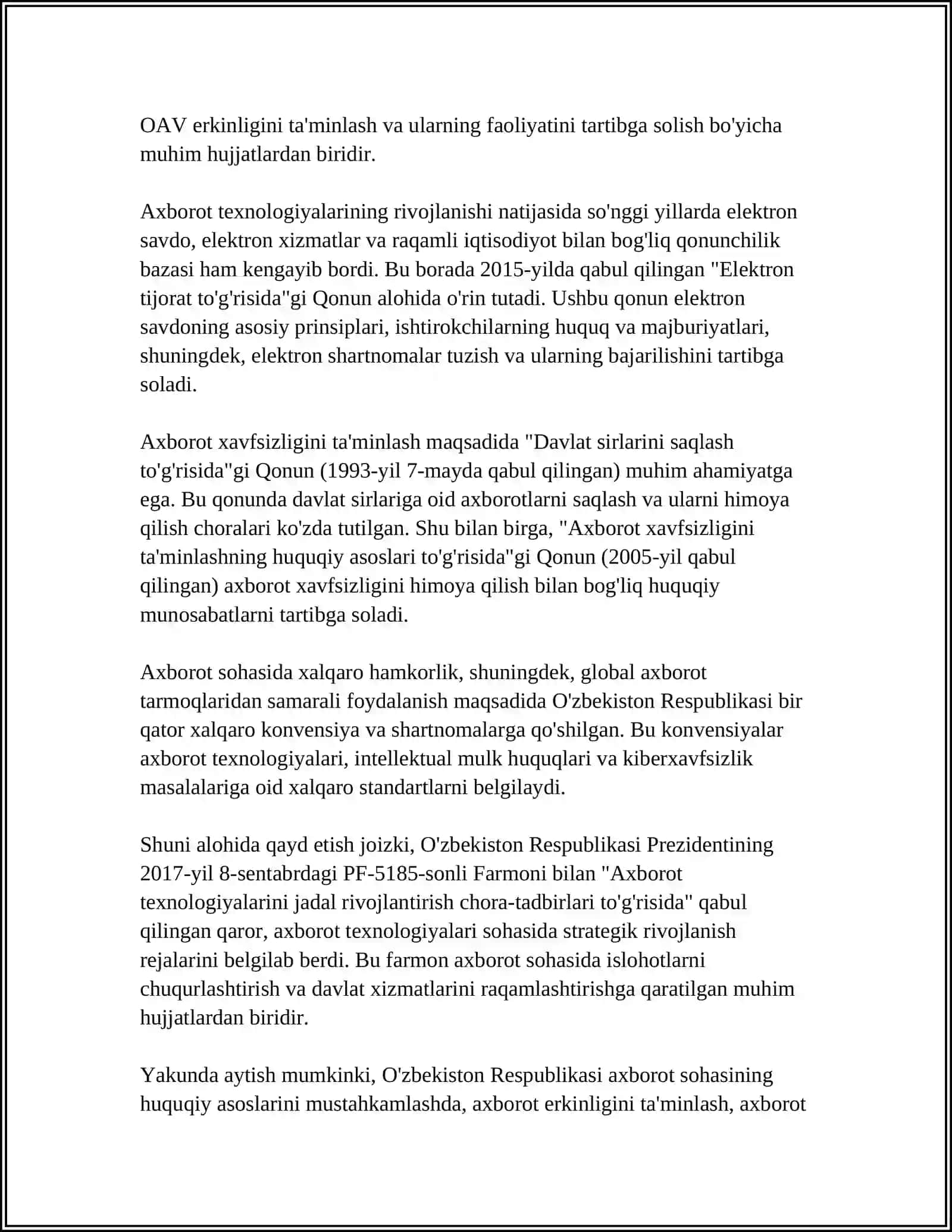 AXBOROT SOHASI HUQUQ OBYEKTI SIFATIDA 4