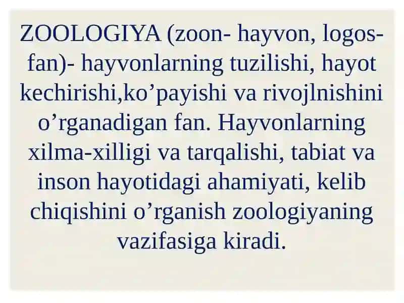 ZOOLOGIYA FANI VA UNING VAZIFALARI 4