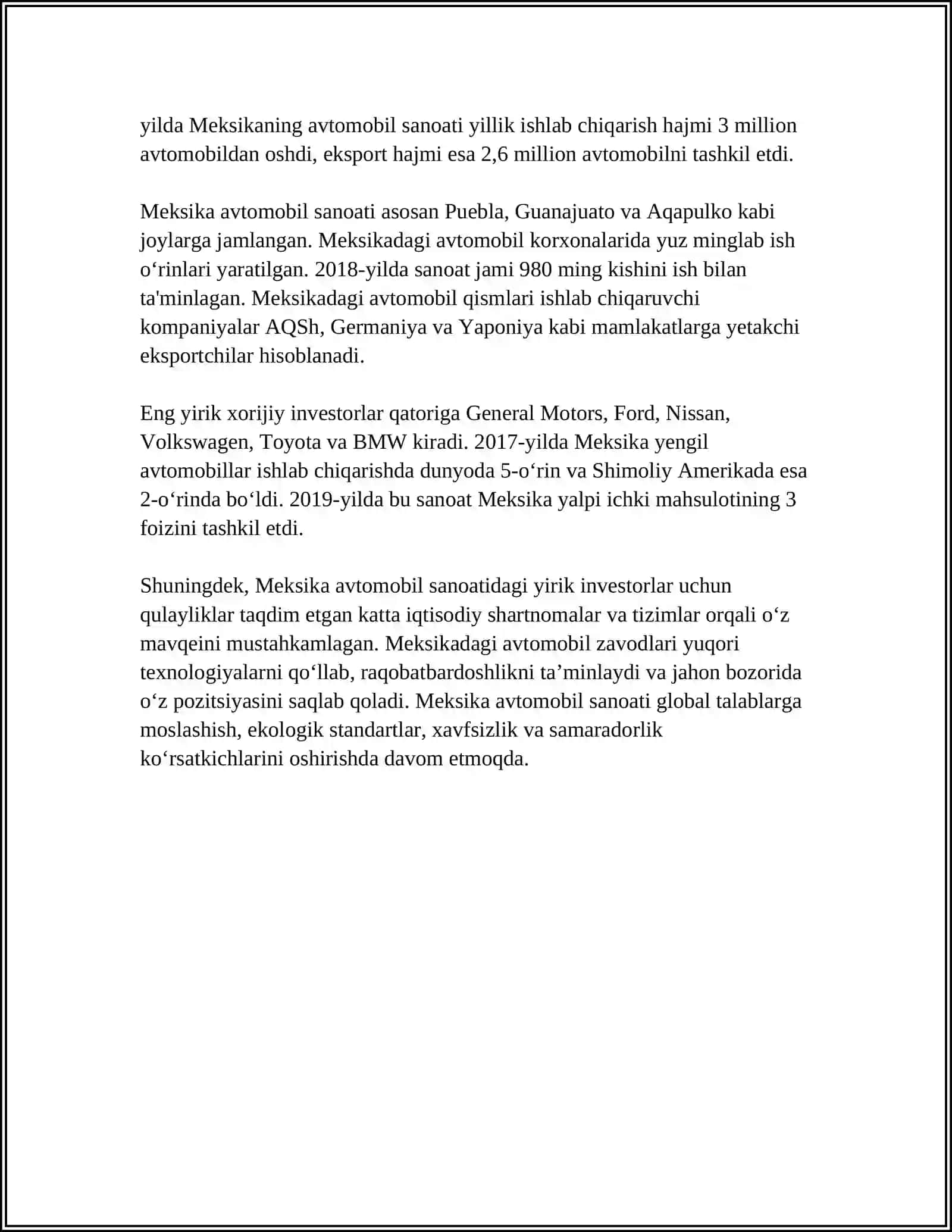 Mexiko avtomobil sanoati tarixi 4