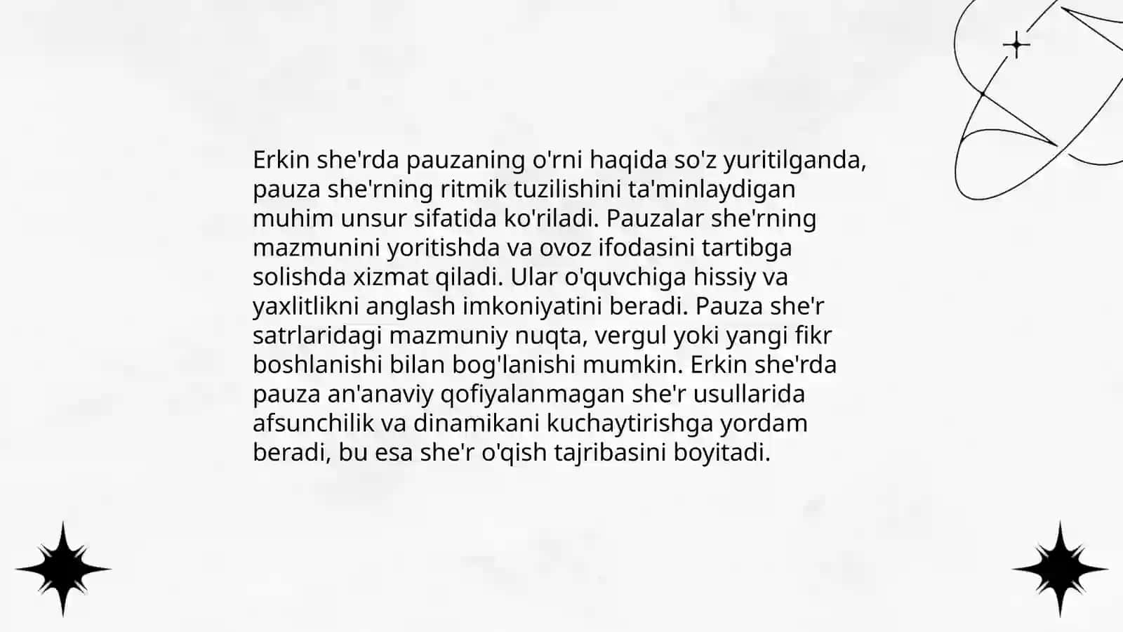 Erkin she'r tizimiga oid matnlarni o'qishda pauzaning ahamiyati 4