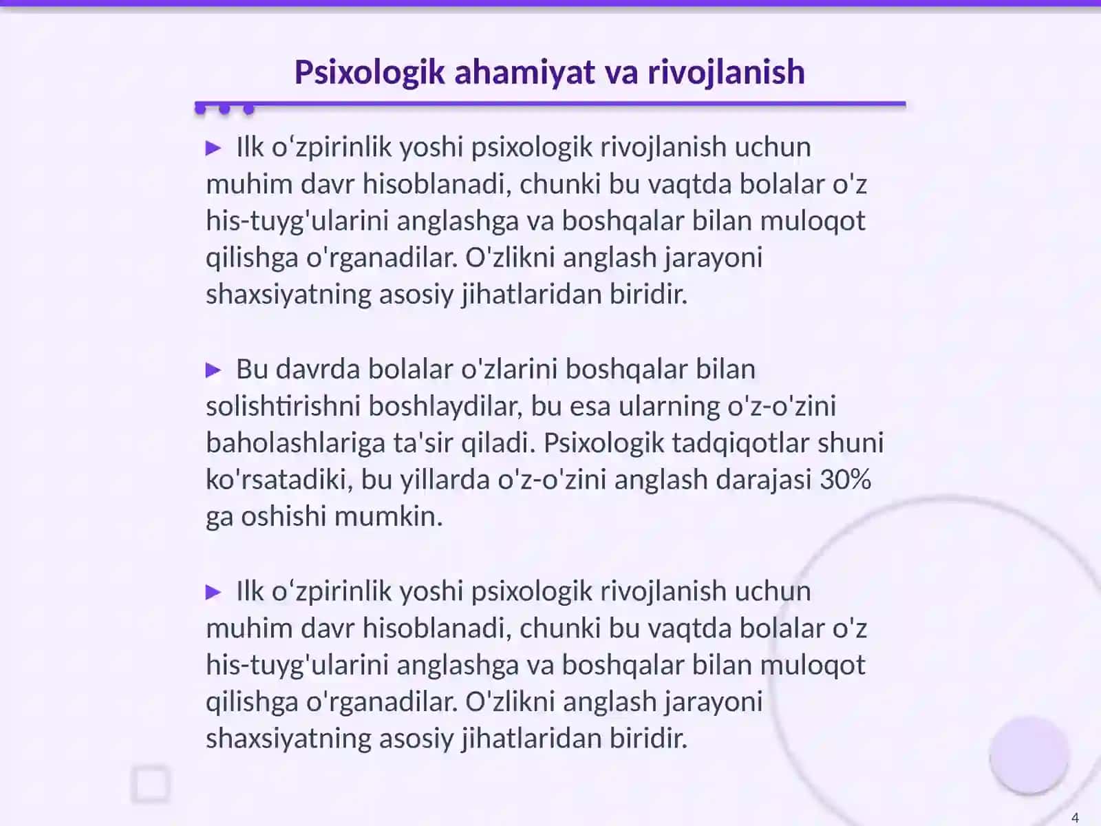 Ilk oʻzpirinlik yoshining psixologik xususiyatlari 4