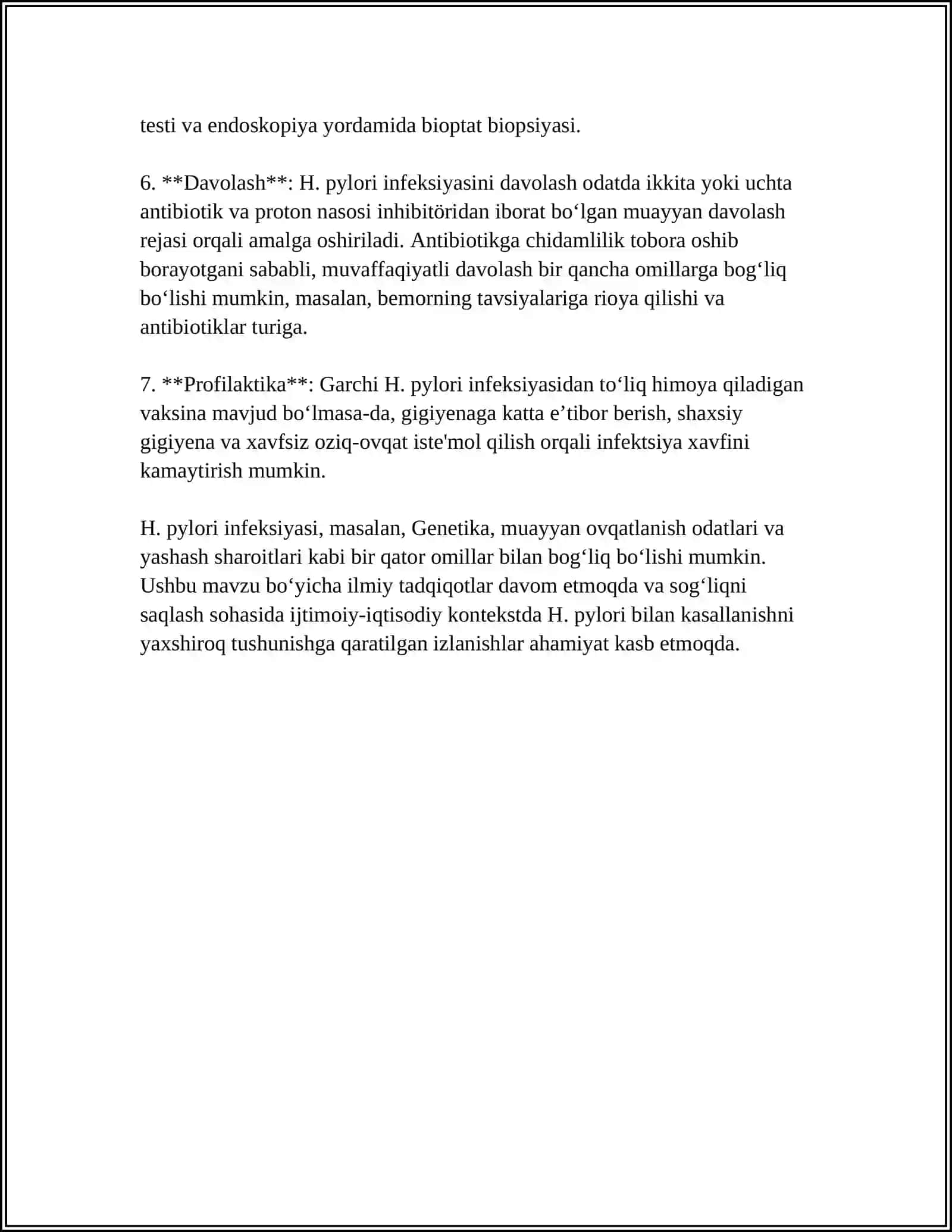 HELICOBACTER PYLORI VA UNING SOGʻLOM ORGANIZMGA TAʼSIRI 4