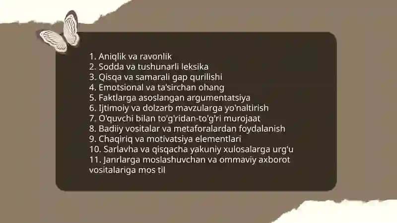 Publitsistik uslub. Ommaviy axborot vositalari tili 4