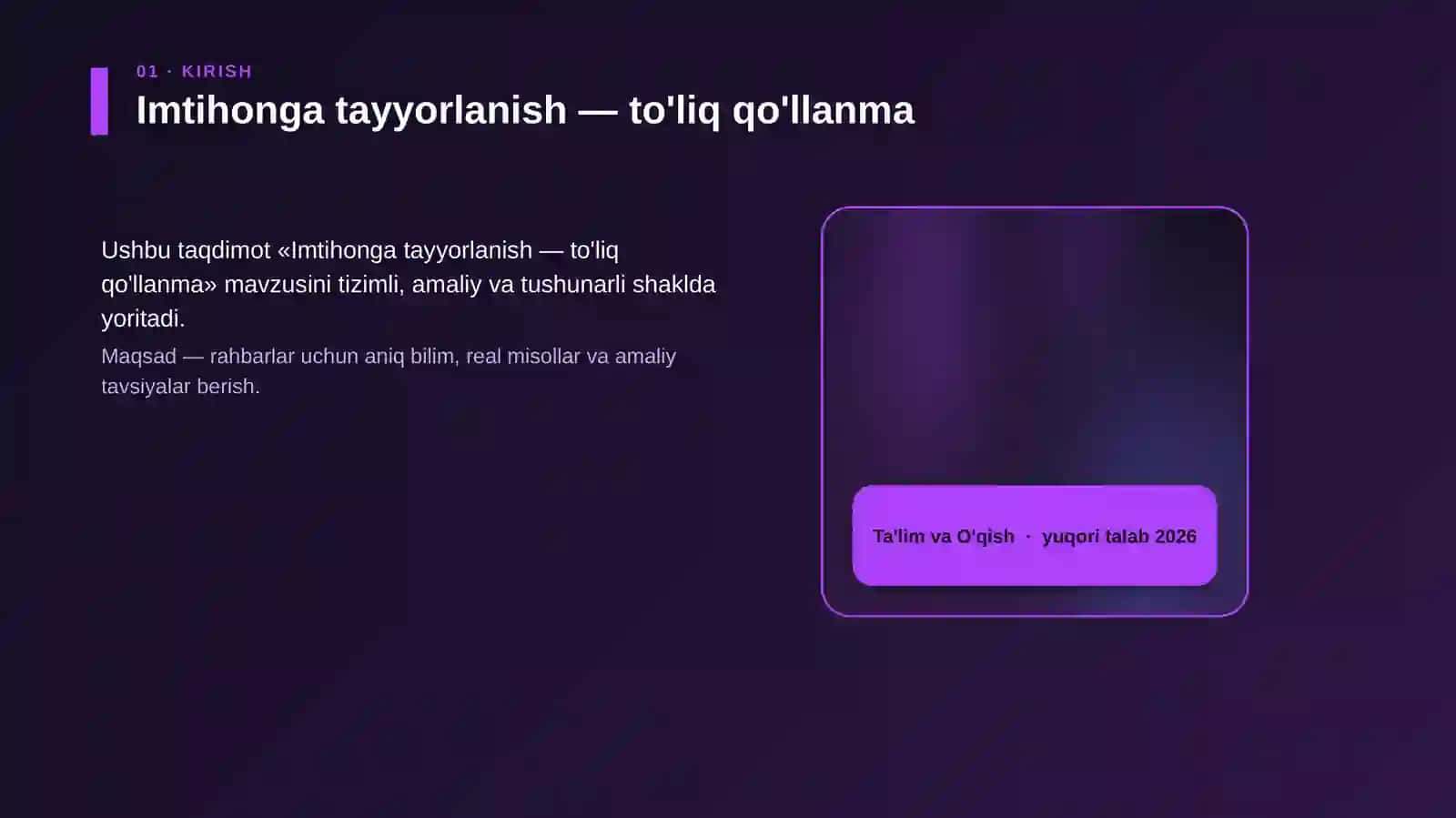 Imtihonga tayyorlanish — to'liq qo'llanma 4