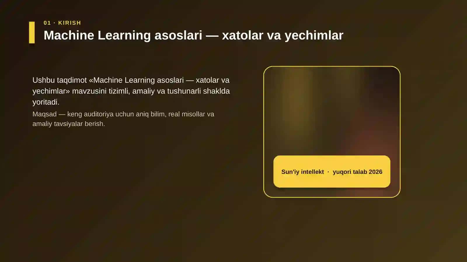 Machine Learning asoslari — xatolar va yechimlar 4