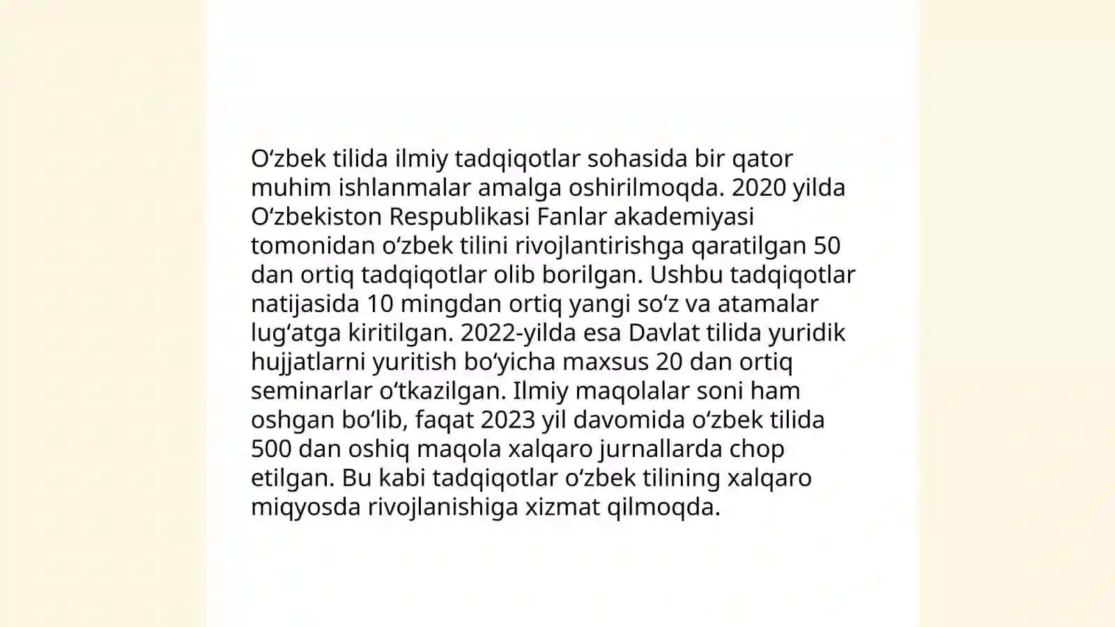 Oʻzbek tilining sohada qoʻllanilishi 4