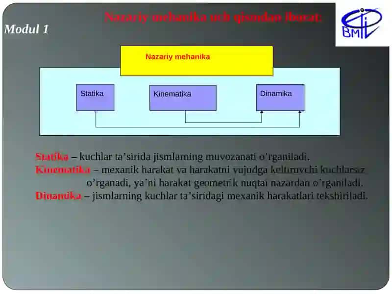 STATIKANING ASOSIY TUSHUNCHALARIВАBOG’LANISHLAR 4