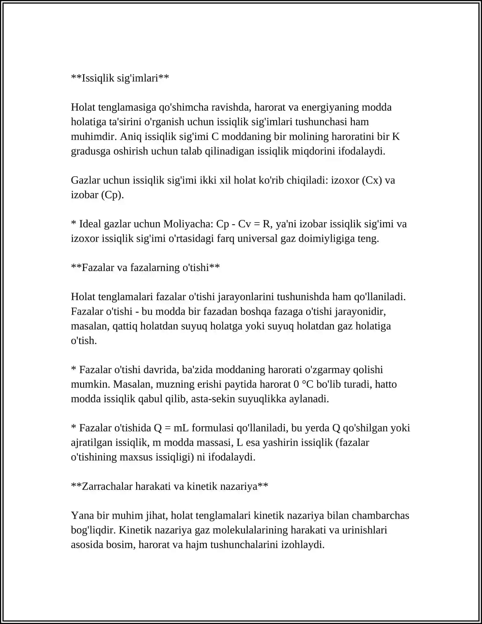 HOLAT TENGLAMALARI VS ULAR ORASIDAGI BOG’LANISH 4