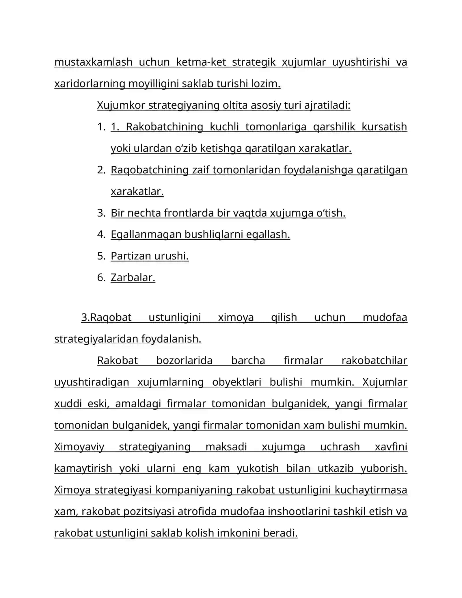 Raqobat va raqiblar strategiyalari 4