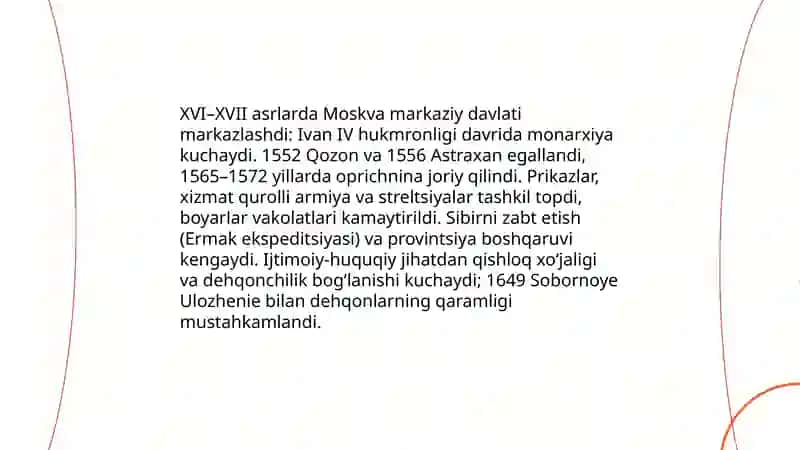 Rossiyada absolyutizmning shakllanishi 4