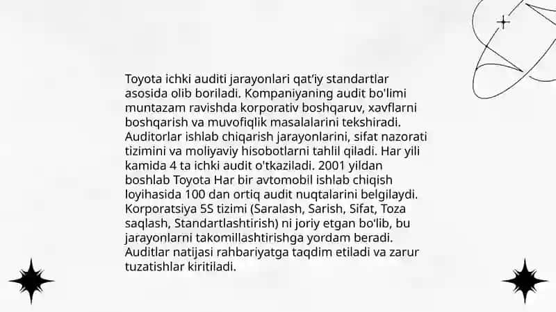 Toyota kompaniyasining sifatni nazorati tizimi 4