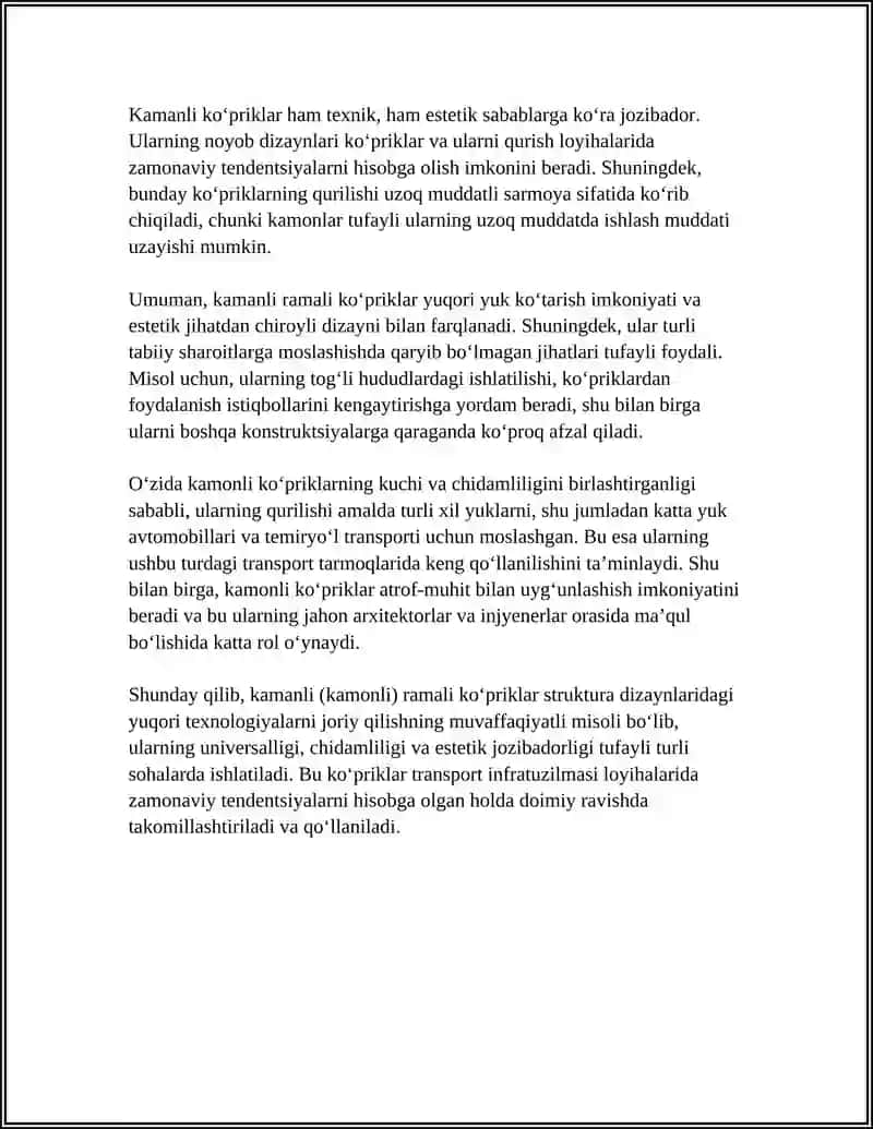 Kamanli (Kamonli) Ramali Ko'priklar: Xususiyatlari va Qo'llanilishi 4
