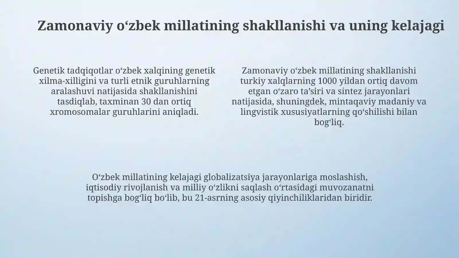O‘zbek xalqining genezisi haqidagi qarashlar va g‘oyalar 4