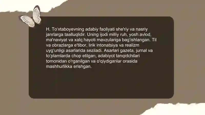 H.toʻxtaboyevning hayoti va tarjimai holi 4