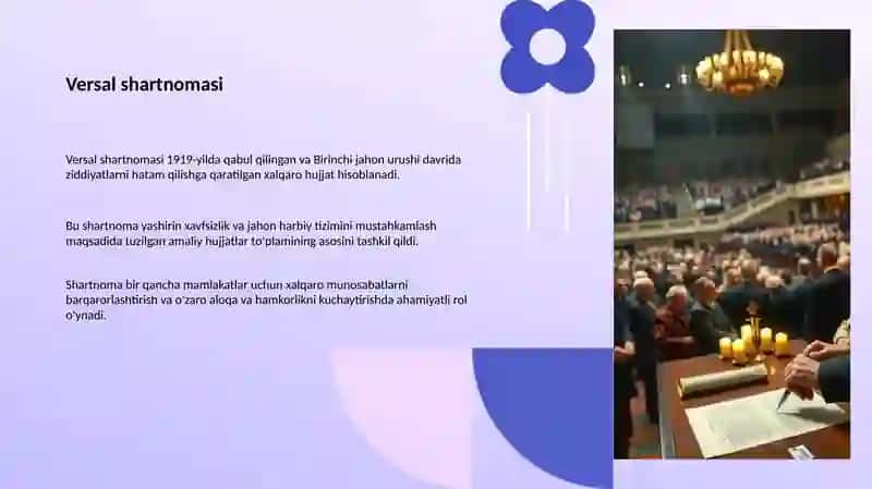 Birinchi jahon urushi va Versal-Vashington tizimining o‘rnatilishi 4