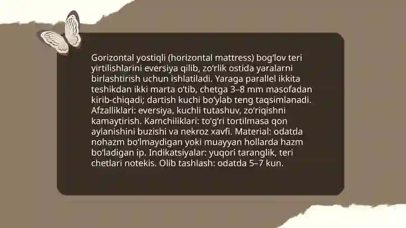 Desmurgiya.Bogʻlov turlari 4