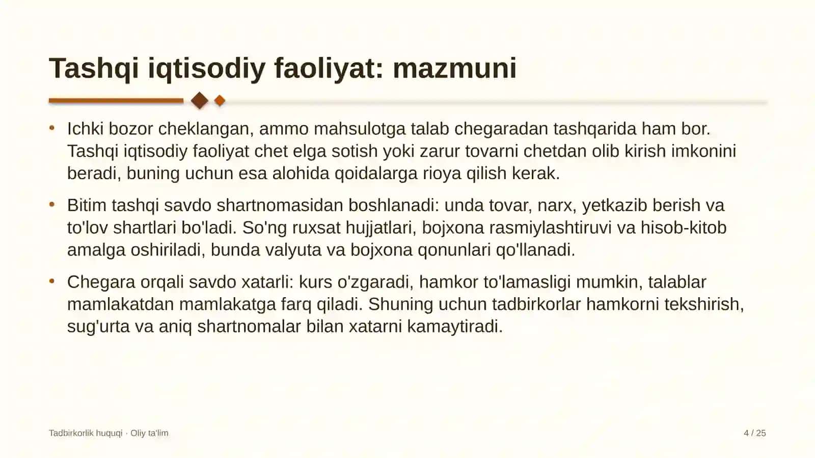 Xususiy bog'chalarda tashqi iqtisodiy faoliyat 4