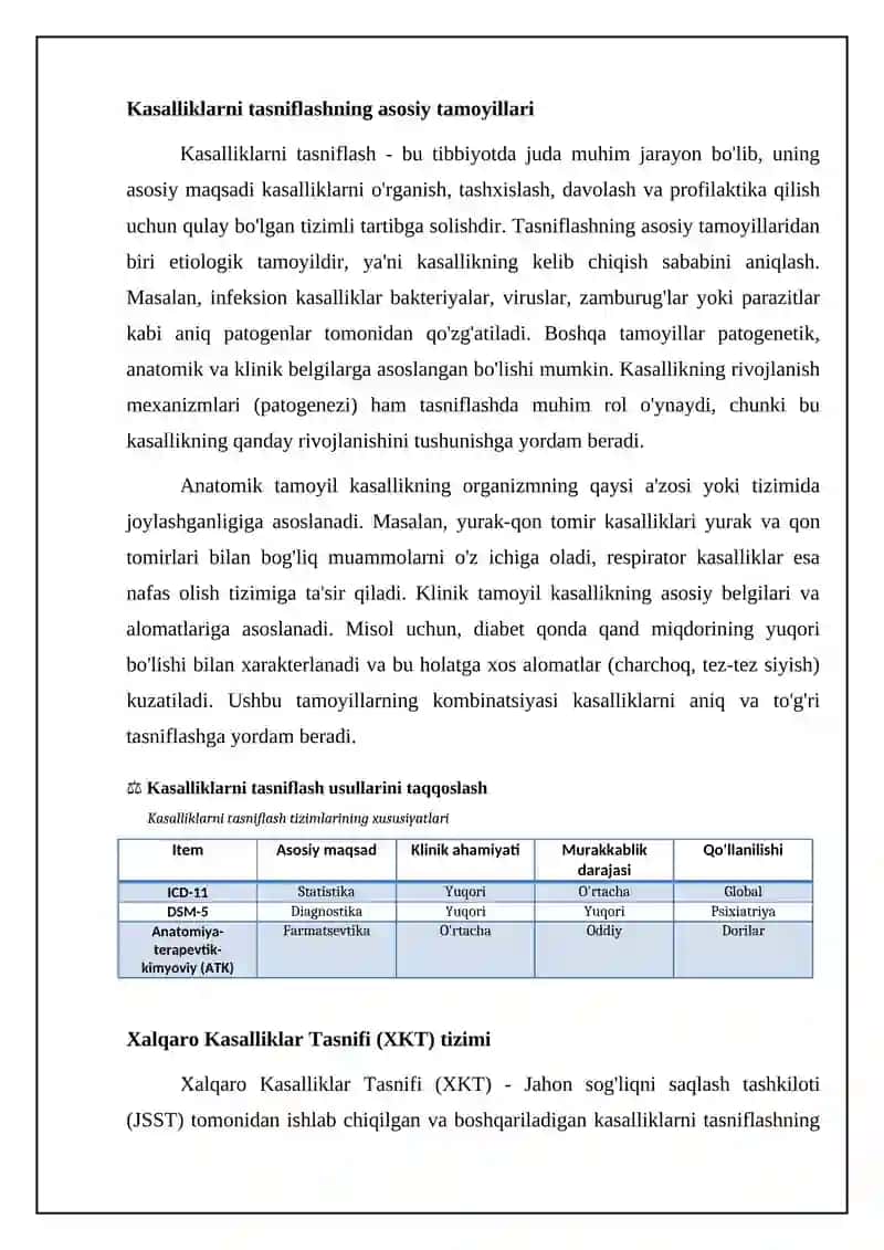 Kasallik tasniflash tizimlari va usullari 4