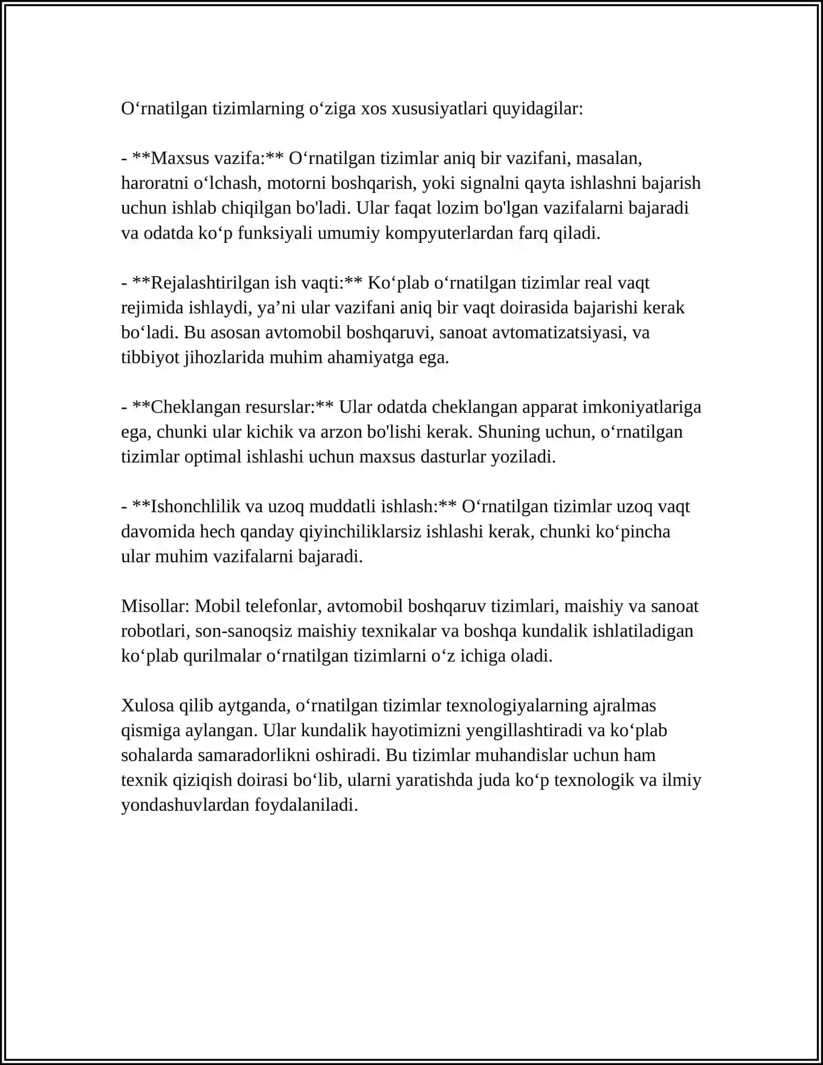O‘rnatilgan Tizimlar 4