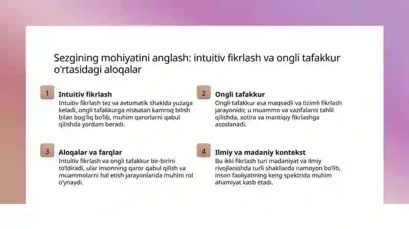 Sezgi turlari va uning qobiliyatlari 4