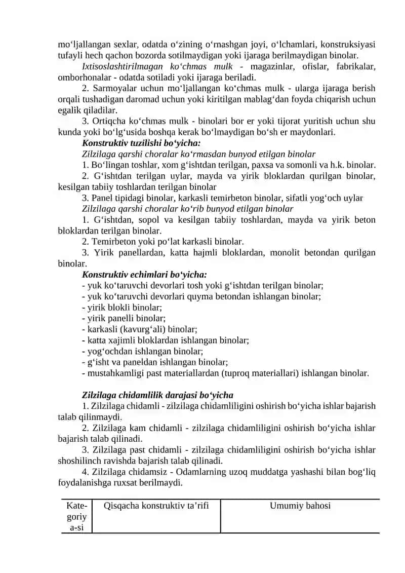 KO‘CHMAS MULK OB’EKTLARINING KLASSIFIKATSIYASI 4