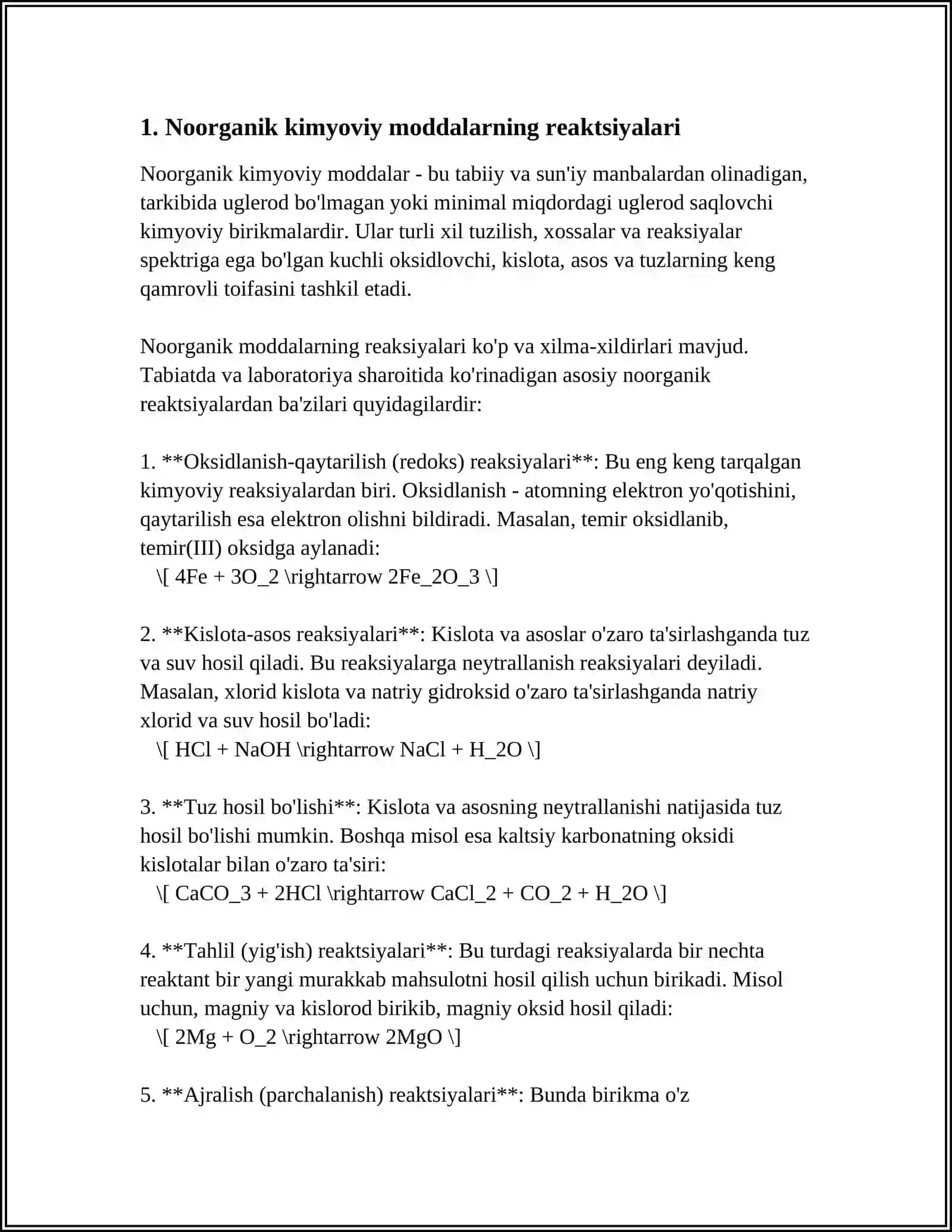 KIMYOVIY TEXNOLOGIYA JARAYONLARIDA NOORGANIK KIMYOVIY MODDALARNING SINTEZI 4