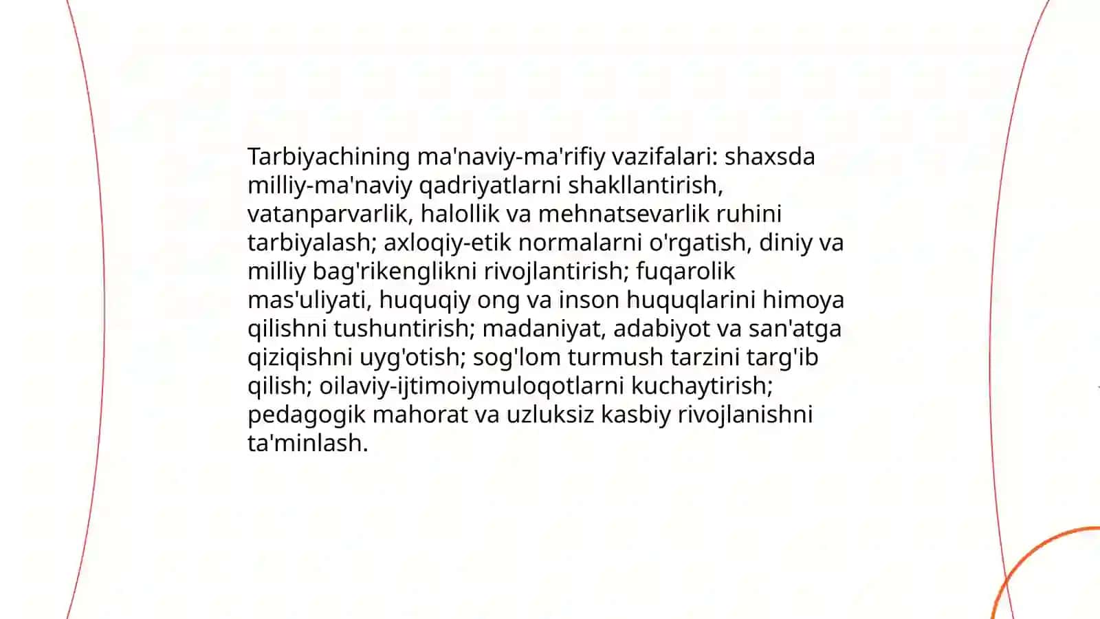 Tarbiyachi va uning jamiyatdagi o'rni Talaba 4