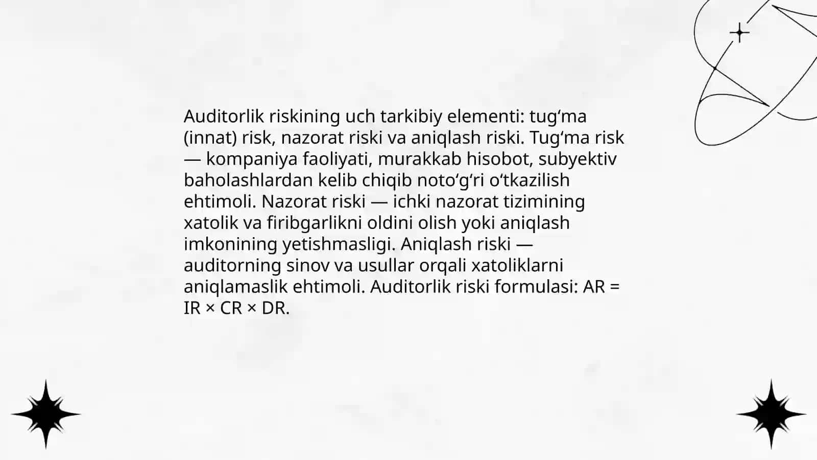 Auditorlik riski va uni baholash modellari 4