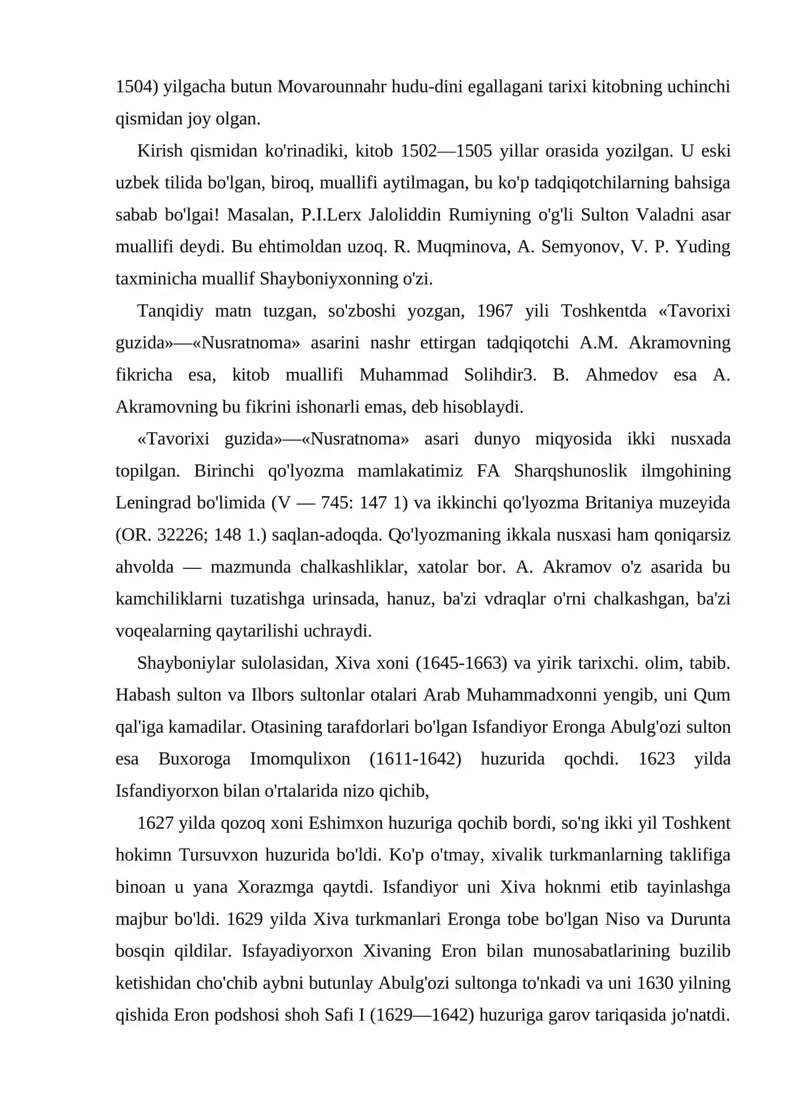 XVI—XIX asrning birinchi yarmida o'rta osiyo xalqlari tarixshunosligi 4