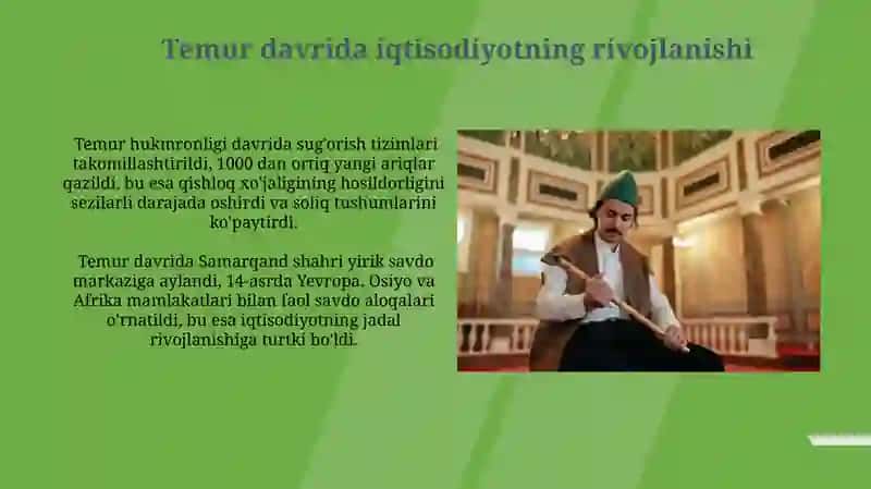 Temur Davri Madaniyat va Ilm-fanning Ravnaqi 4