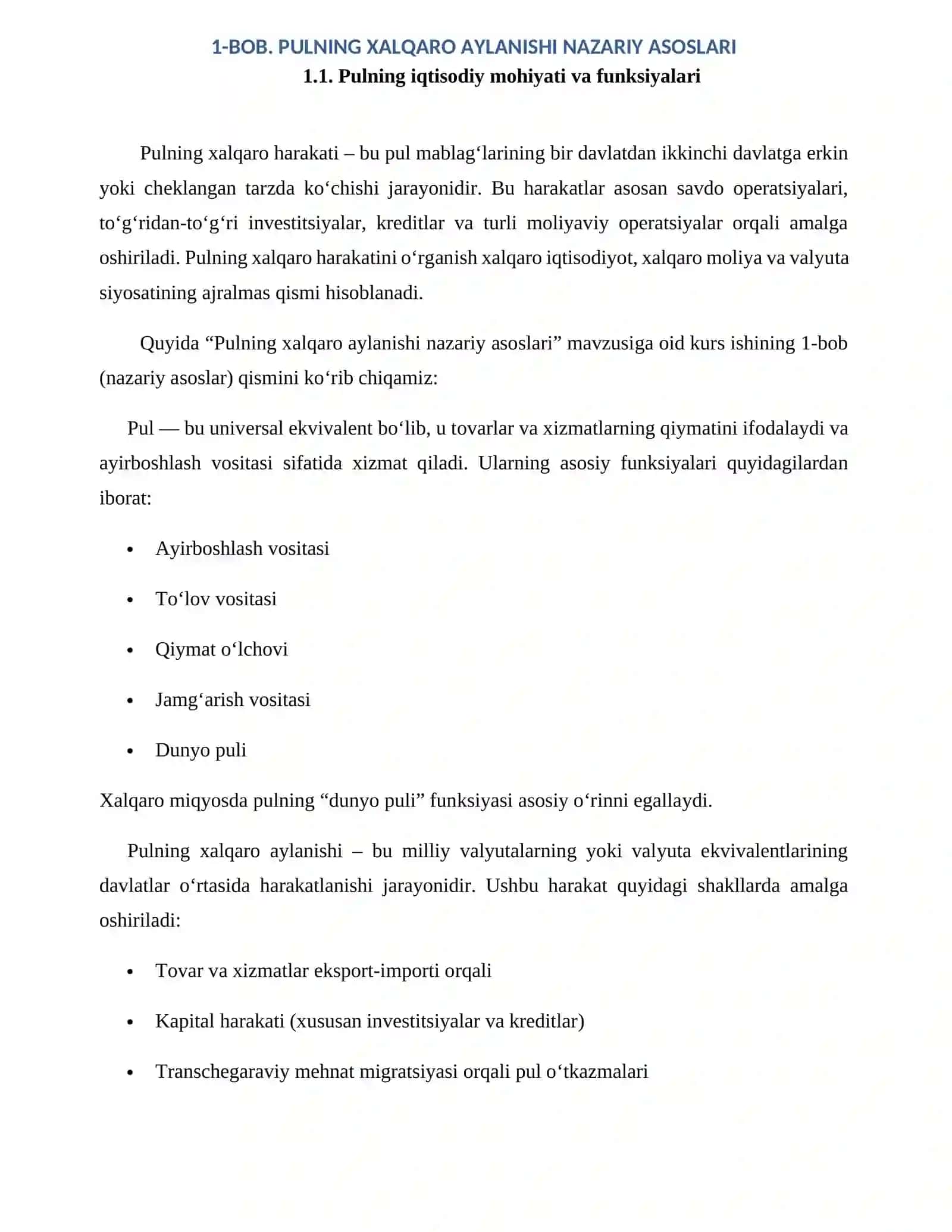 Pulning xalqaro miqyosdagi harakati 4