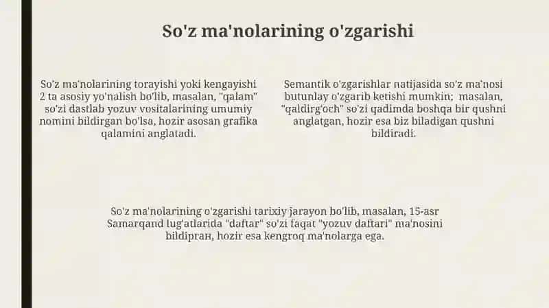 Sózning grammatik va leksik ma'nolari 4